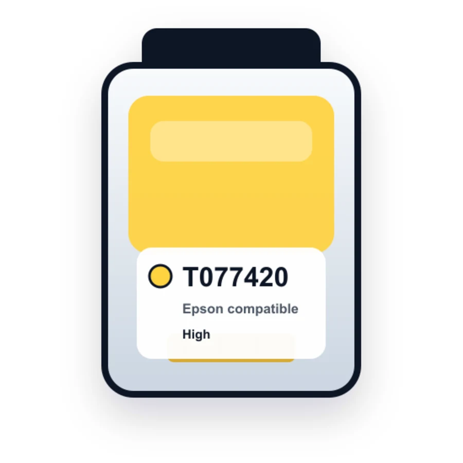 Epson T0774 T077420 Yellow compatible ink