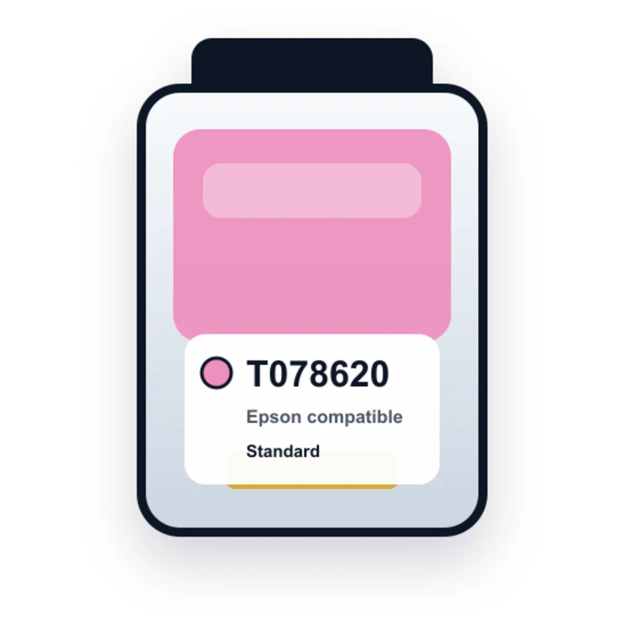 Epson T0786 T078620 Light Magenta compatible ink