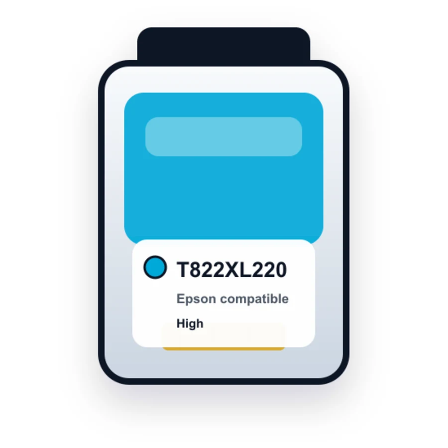 Epson T822XL220 Cyan compatible ink