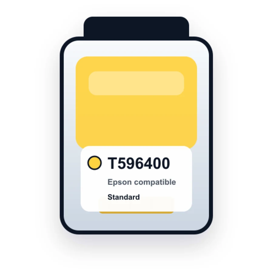 Remanufactured T5964 Pigment Yellow Inkjet Cartridge for Epson Stylus Pro 7900 9900 Printer 350ml compatible ink