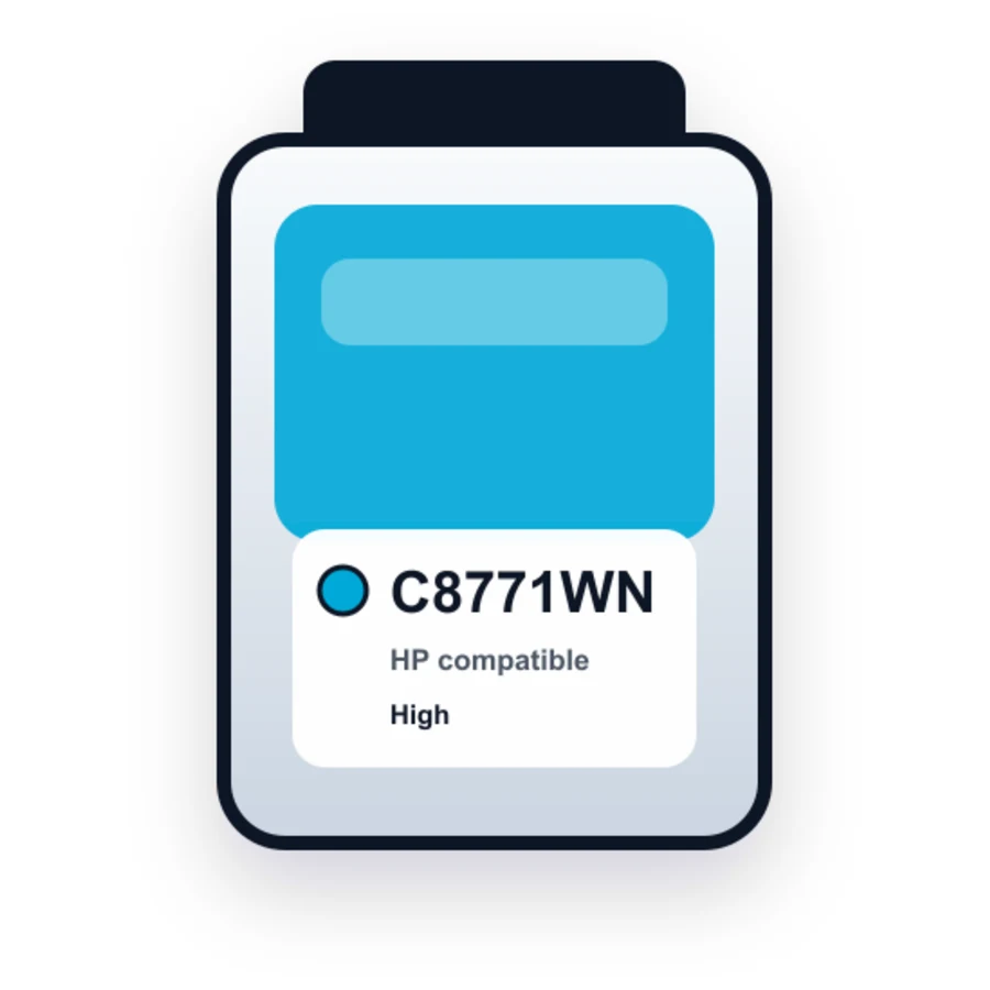 HP C8771WN Cyan compatible ink
