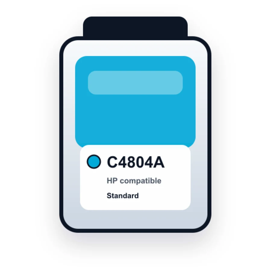 HP C4804A Cyan compatible ink