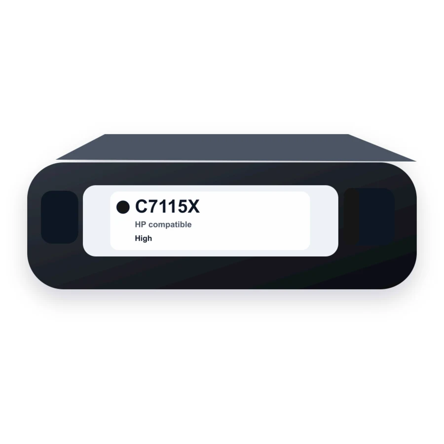 Replacement HP C7115X Black Toner Cartridge - 15X High Yield compatible toner