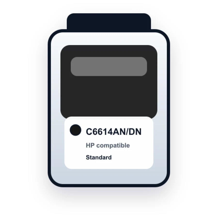 Replacement HP 20 Ink Cartridge - C6614DN - Black compatible ink