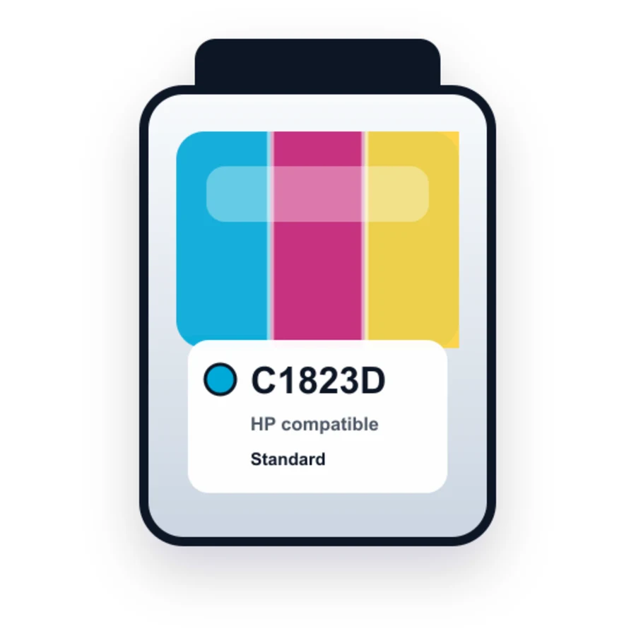 Replacement HP 23 Ink Cartridge - C1823D - Tricolor compatible ink