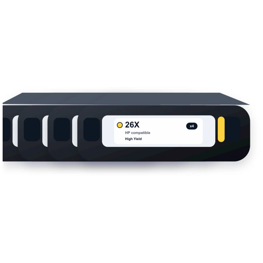 Replacement HP 26X Cartridges - CF226X Black 4-Pack - High Yield compatible toner