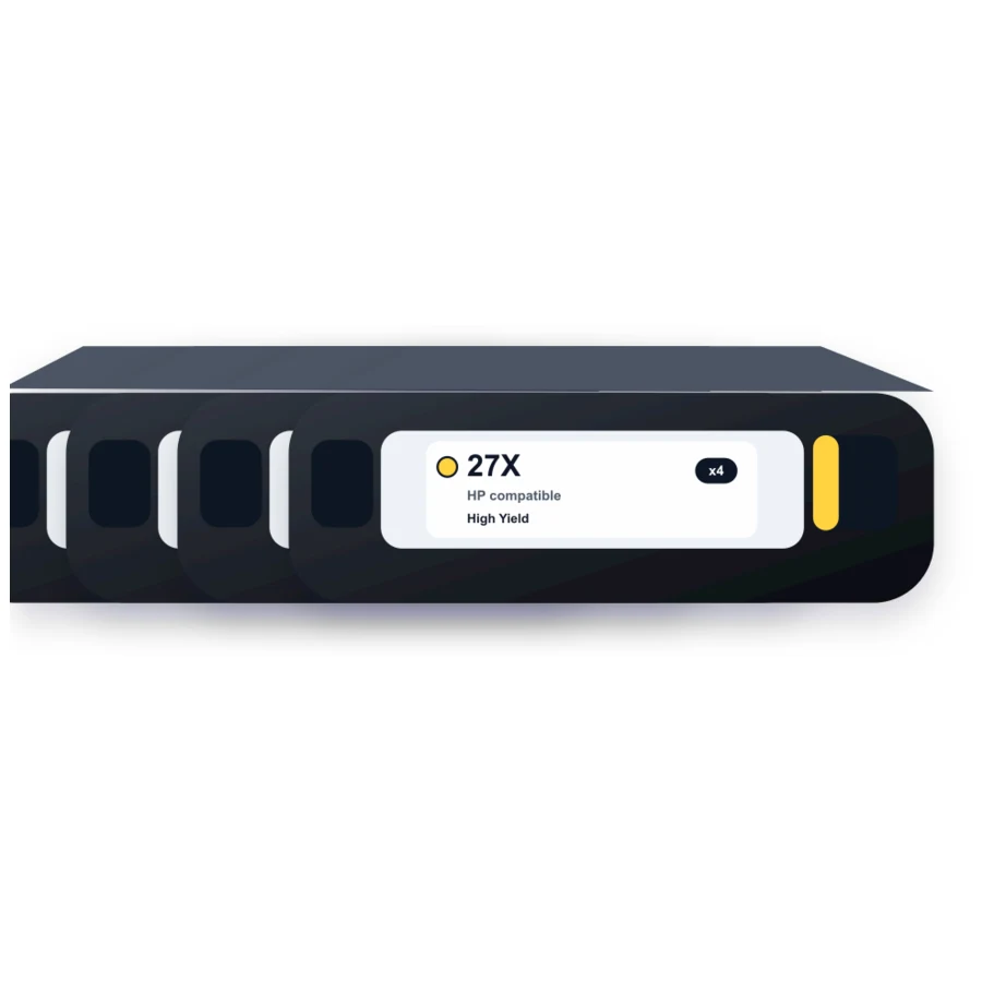 Replacement HP C4127X Toner Cartridges - LaserJet 27X 4-Pack - High Yield compatible toner