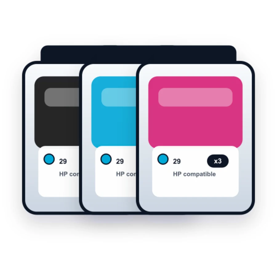 Replacement HP 29 (51629A) 2-PK Black & HP 49 (51649A) 1-PK Tri-Color Combo Pack of 3 compatible ink