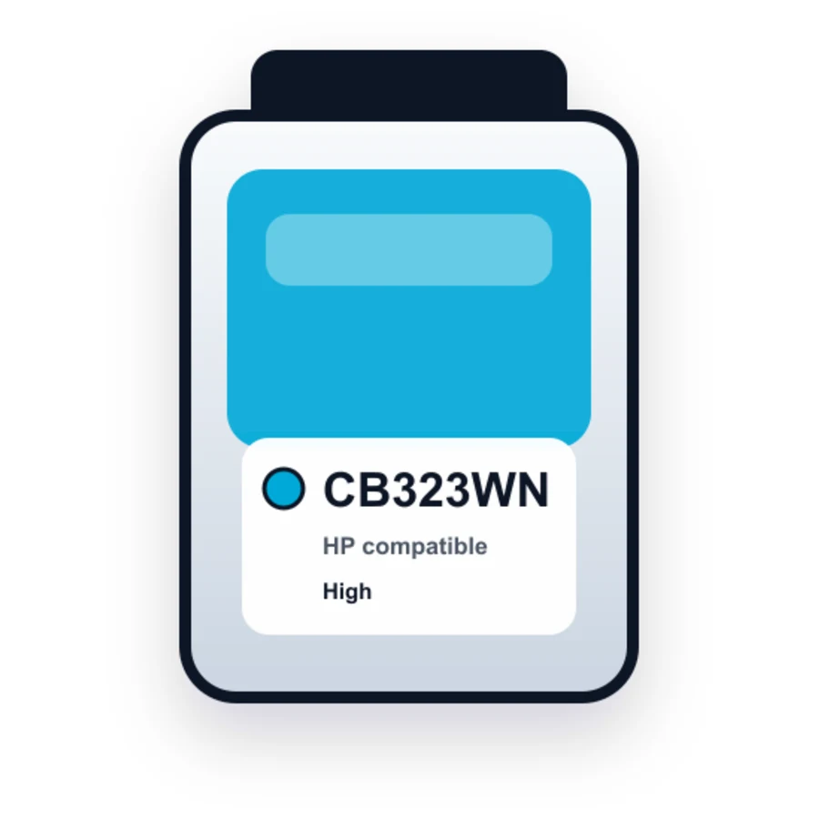 HP CB323WN Cyan compatible ink