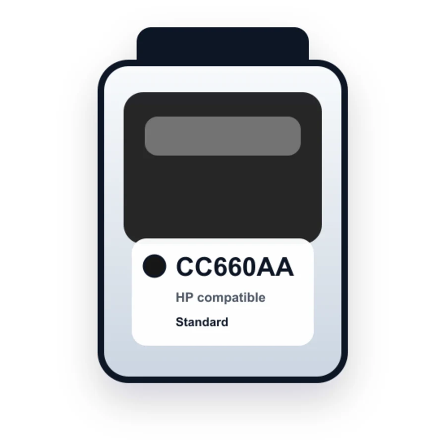 Replacement HP 702 Ink Cartridge - CC660AA - Black compatible ink