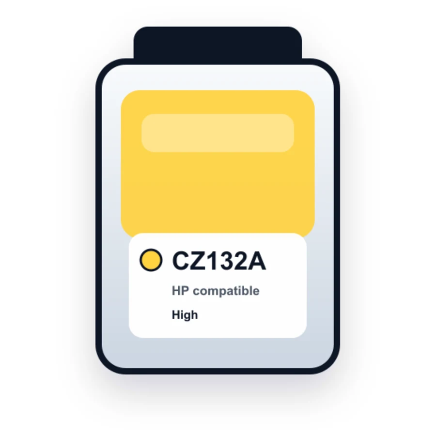 HP CZ132A Yellow compatible ink