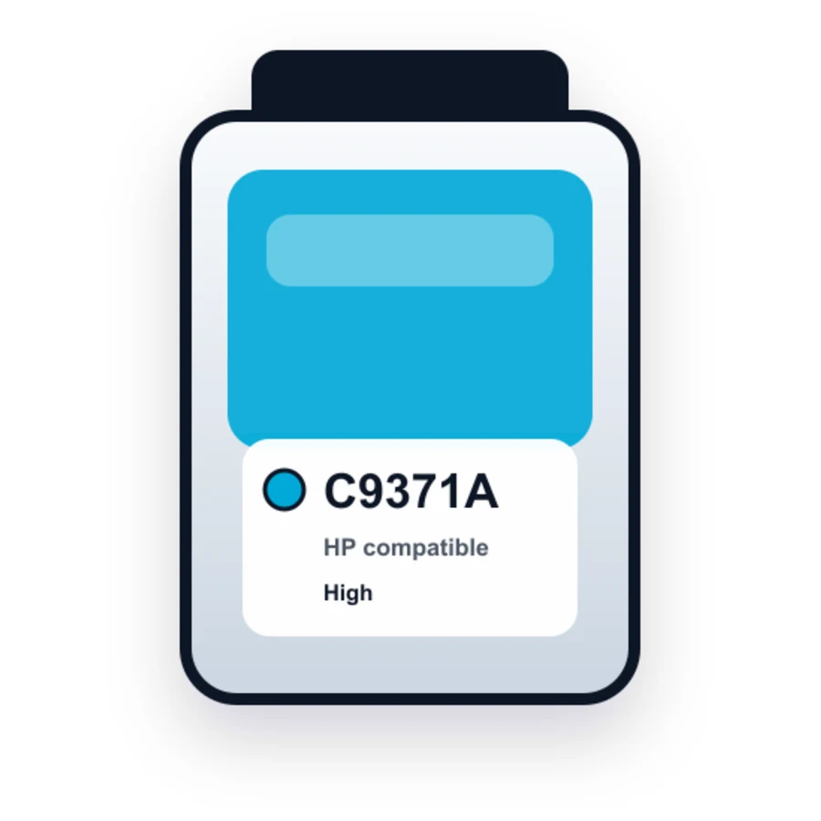 HP C9371A Cyan compatible ink