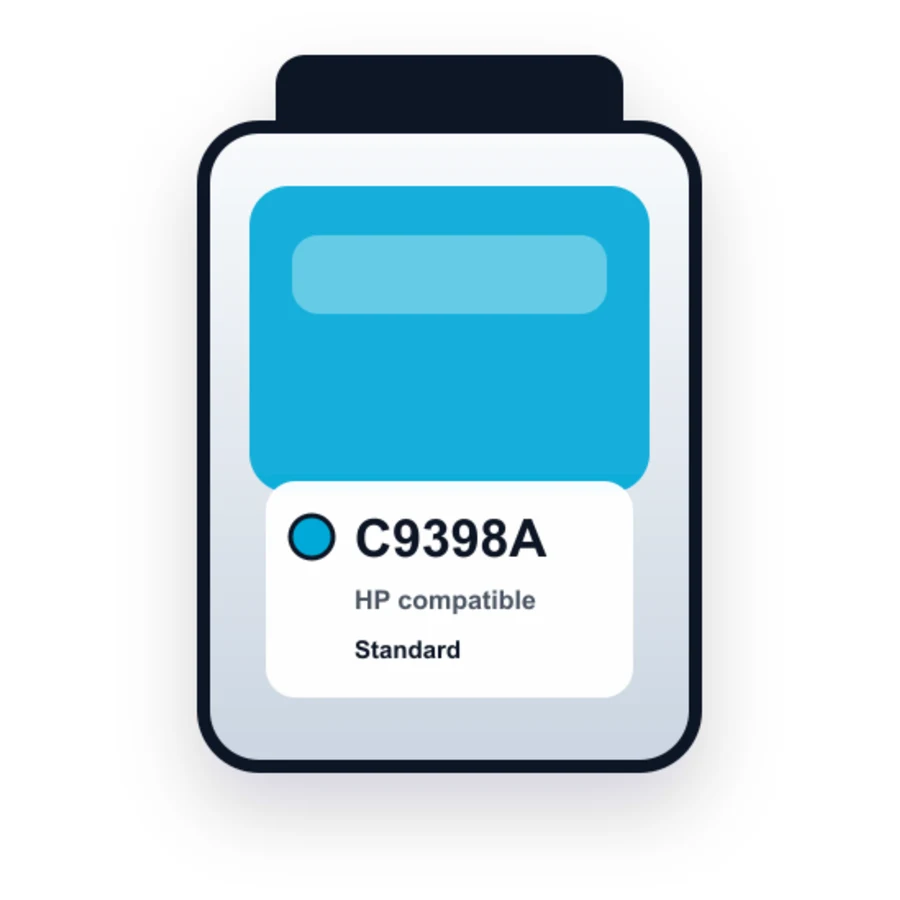 HP C9398A Cyan compatible ink