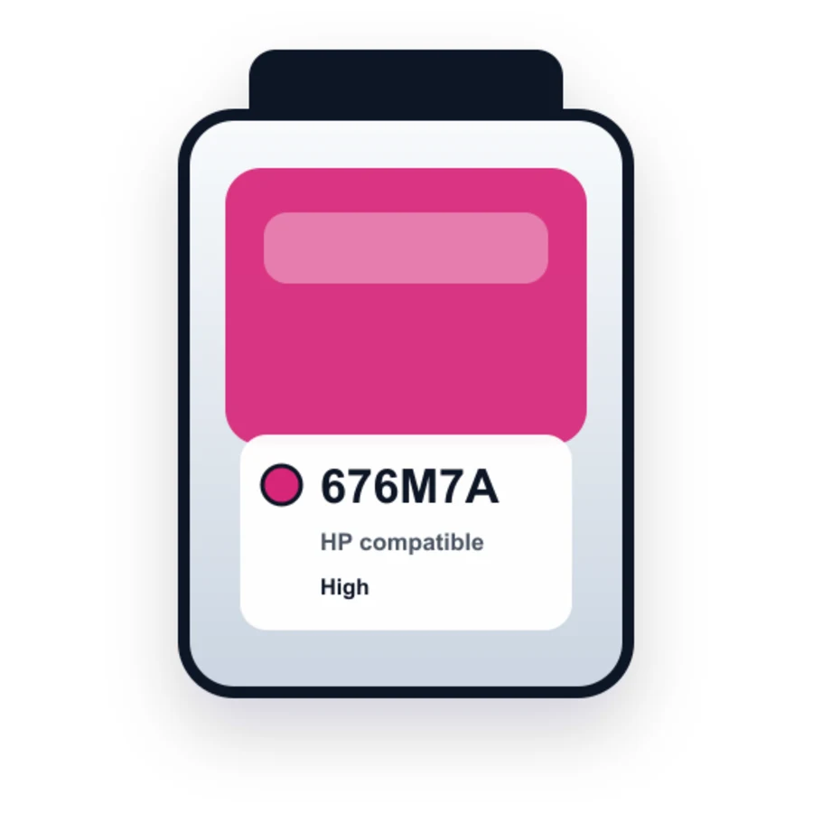 HP 676M7A Magenta compatible ink