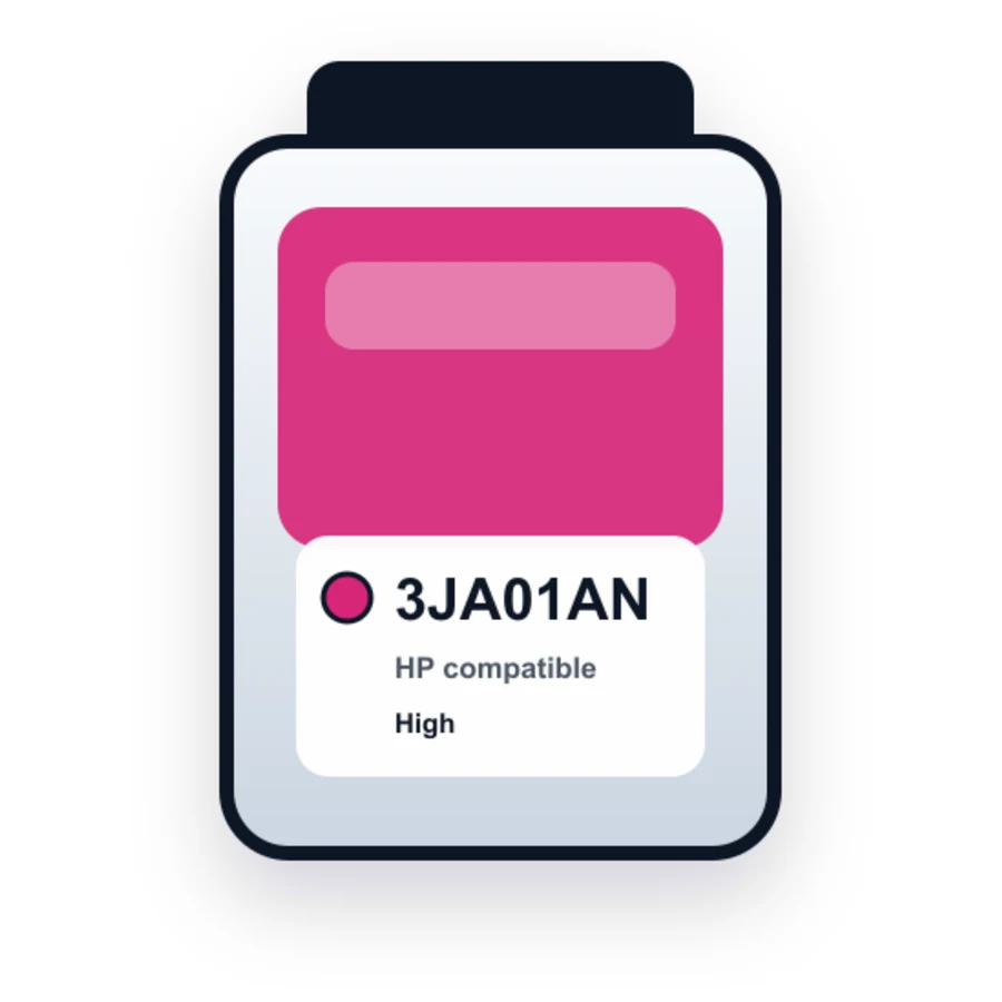 HP 3JA01AN Magenta compatible ink