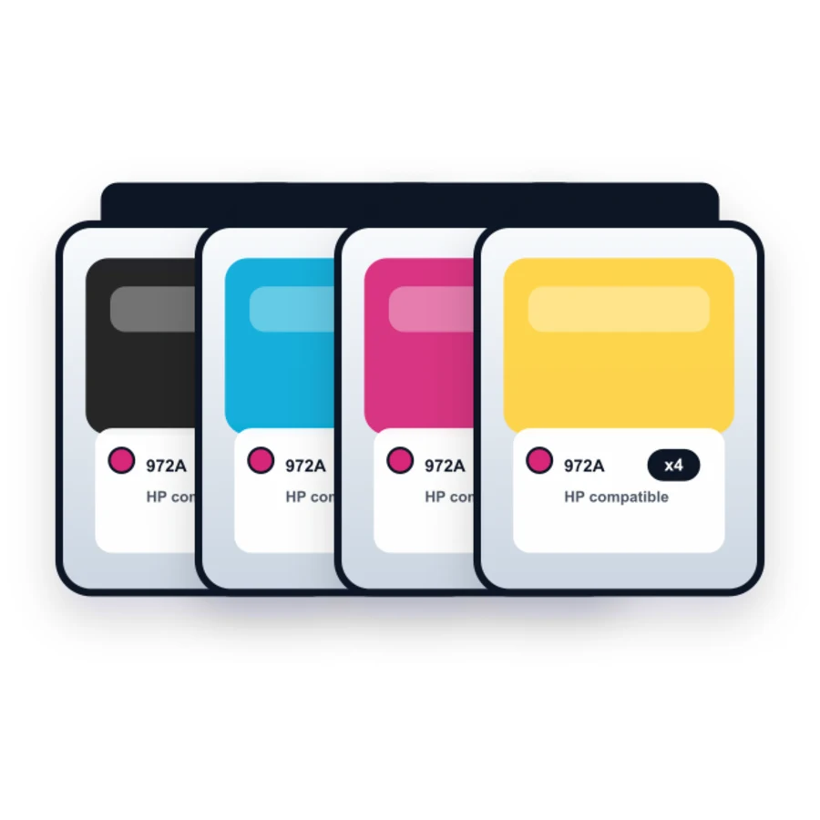 HP 972A 4 Combo compatible ink