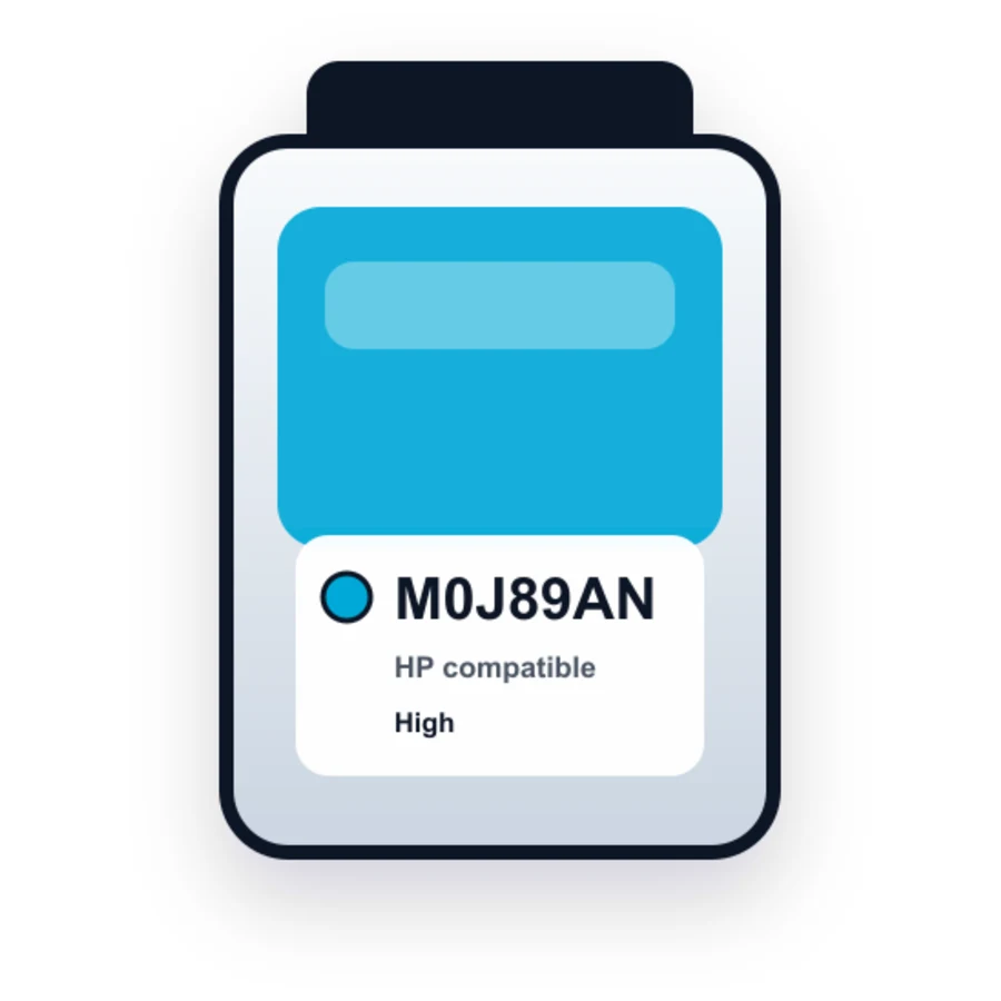 HP M0J89AN Cyan compatible ink