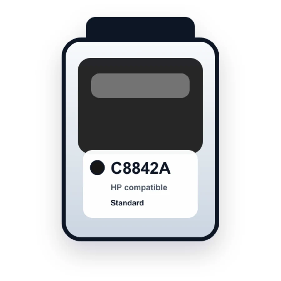 Replacement HP C8842A Versatile Black Ink Cartridge compatible ink