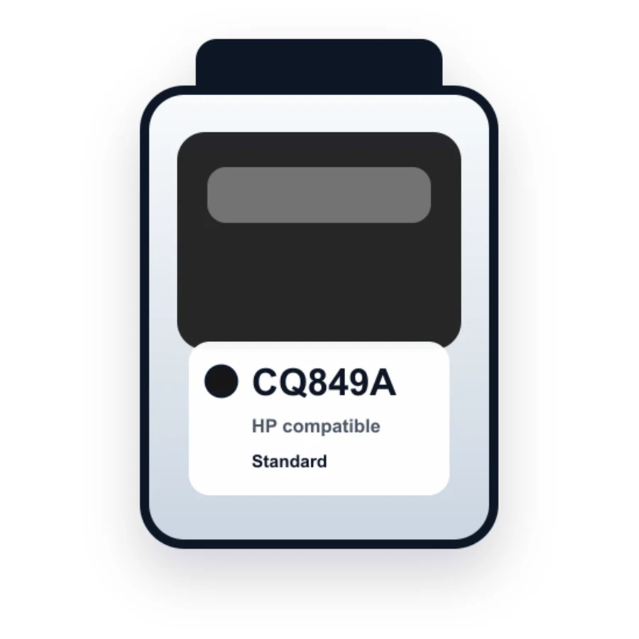 Replacement HP CQ849A Ink Cartridge - Durable Black for Industrial Printing on Porous and Semi-Porous Substrates compatible ink