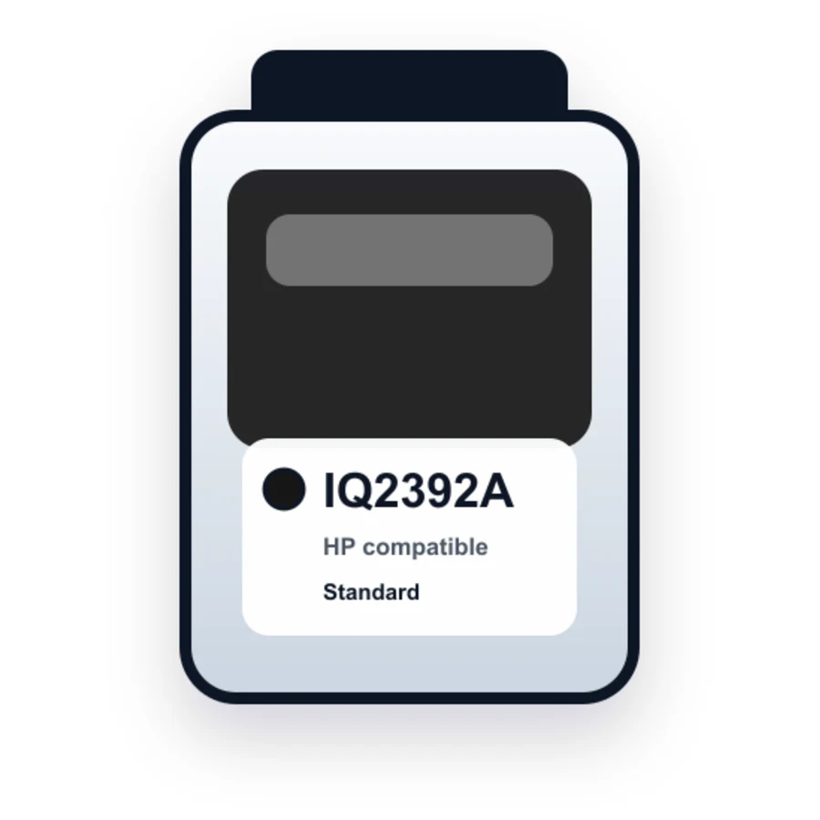 Replacement Hewlett Packard (HP) IQ2392A Aqueous Black Ink Cartridge for Industrial Printing compatible ink