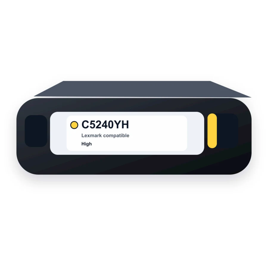 Replacement Lexmark C5240YH Yellow Toner Cartridge - C5242YH - High Yield compatible toner