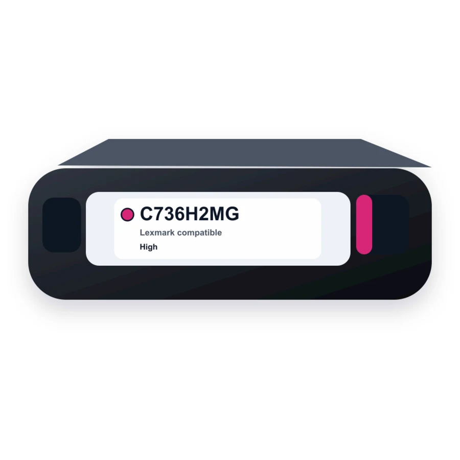 Replacement Lexmark C736H2MG Toner Cartridge - Magenta - High Yield compatible toner