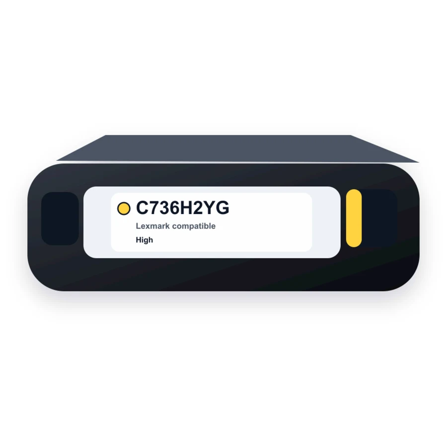 Replacement Lexmark C736H2YG Toner Cartridge - Yellow - High Yield compatible toner