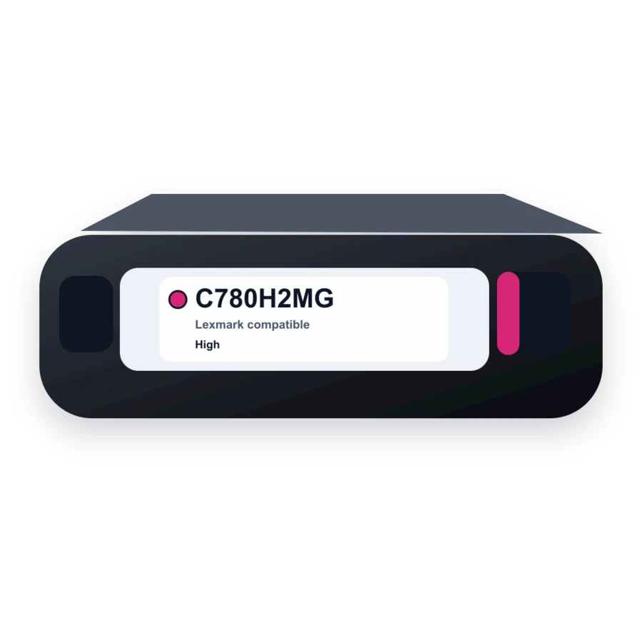 Replacement Lexmark C780H2MG Toner Cartridge - Magenta - High Yield compatible toner