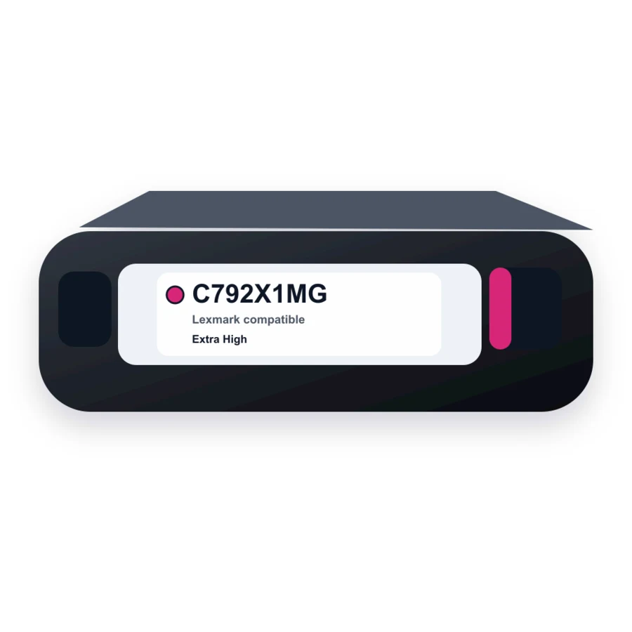 Replacement Lexmark C792X1MG Toner Cartridge - Magenta - Extra High Yield compatible toner