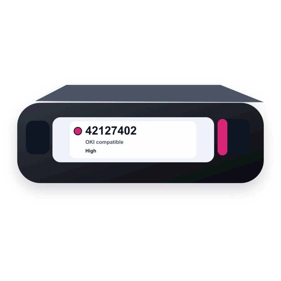 Replacement Oki 42127402 Magenta Toner Cartridge - High Yield compatible toner