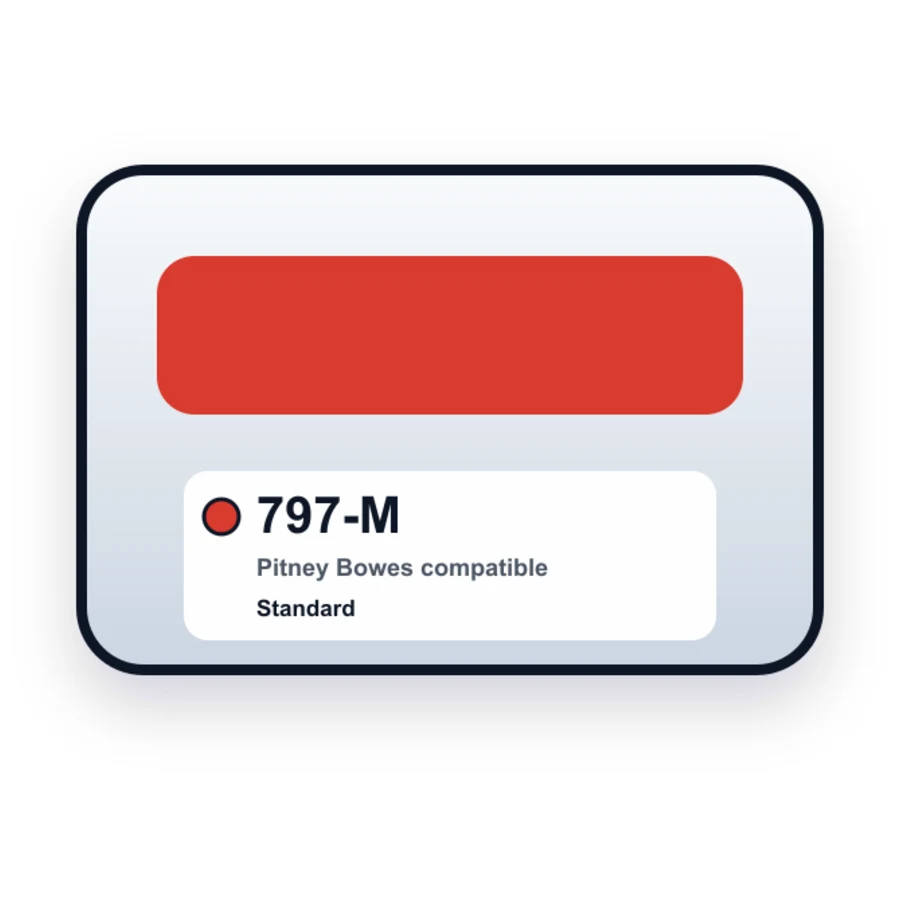 Replacement Pitney Bowes 797-M Ink Cartridge Fluorescent Red compatible ink