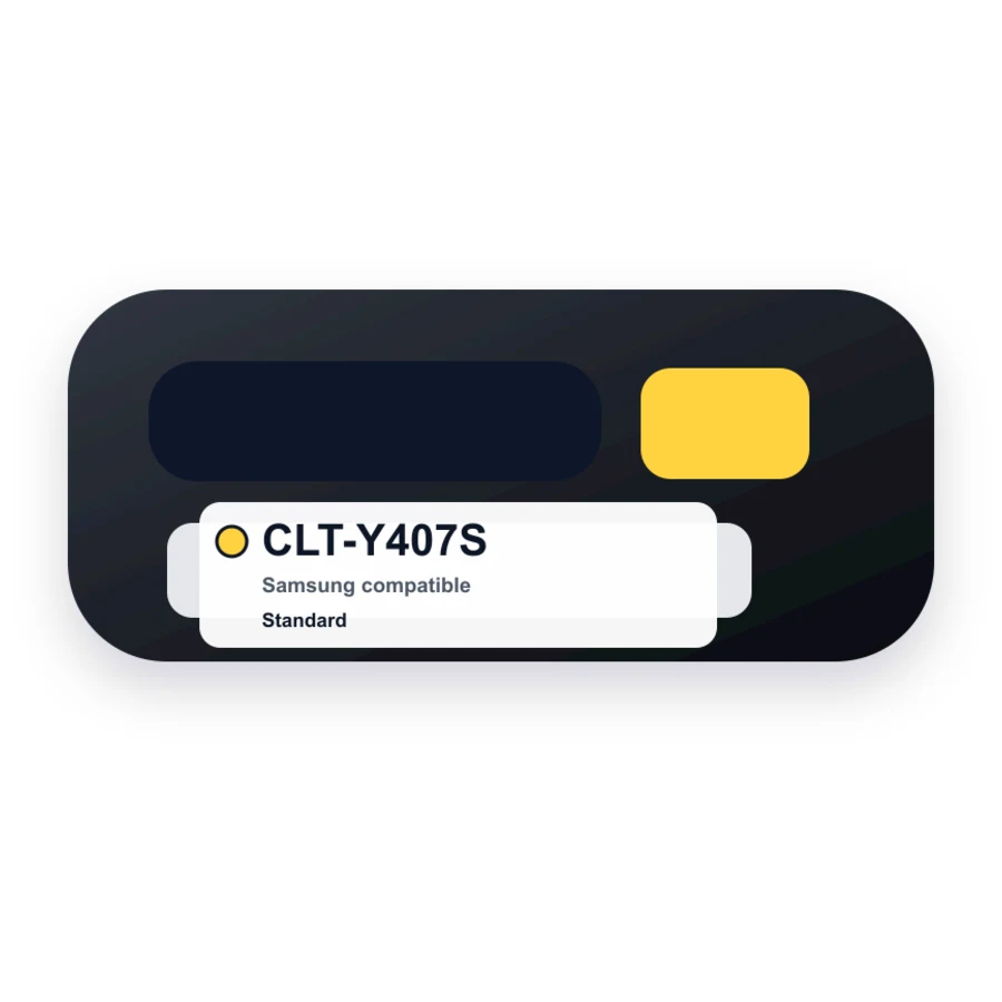Samsung Clt Y407S Yellow compatible toner