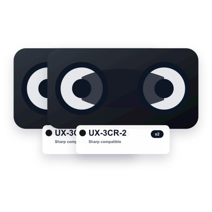 Sharp UX-3CR Imaging Film Refill Rolls - UX3CR Black - 2-Pack compatible fax ribbon